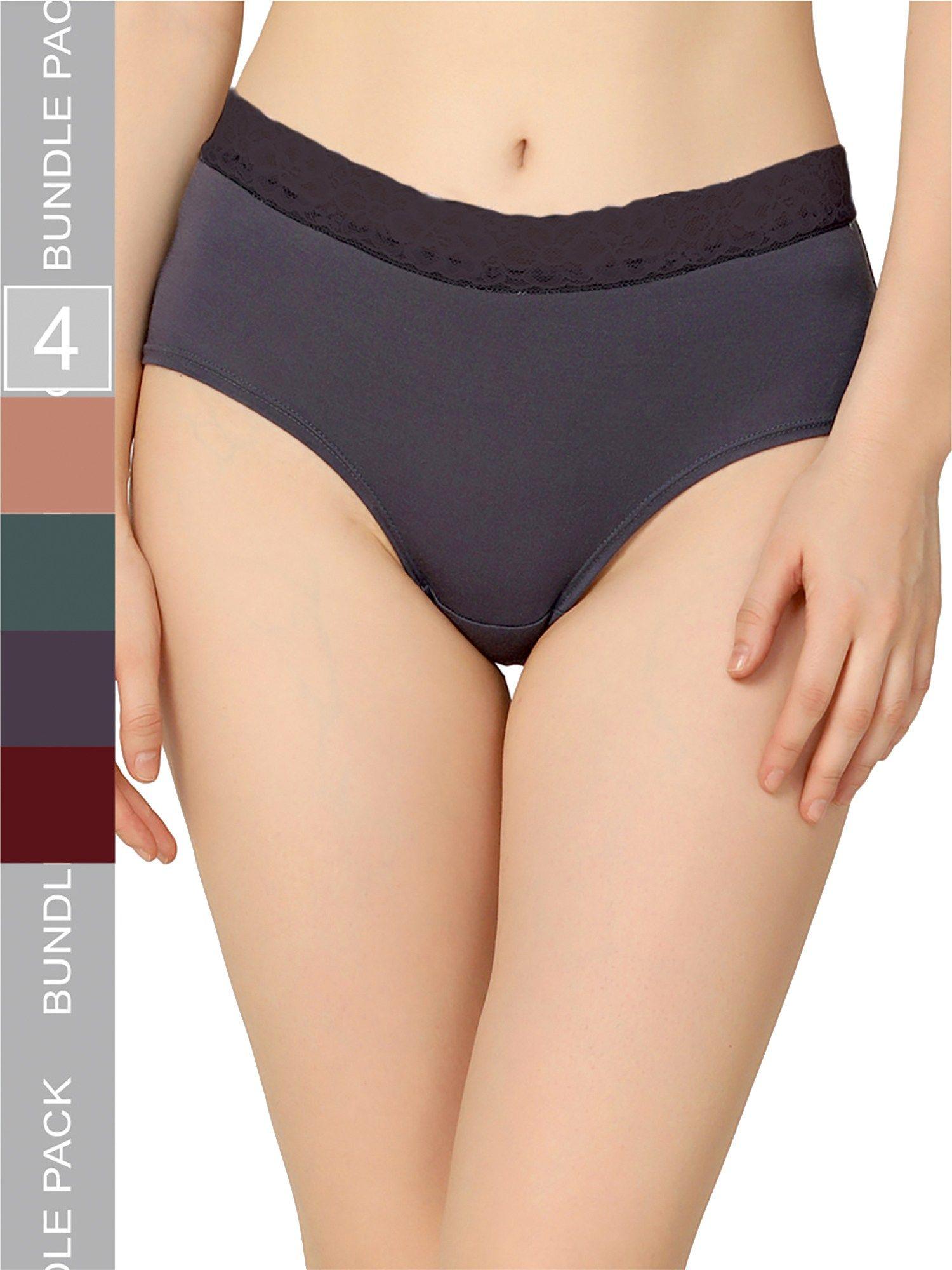 organic cotton everyday v- shape multi-color panties (pack of 4)