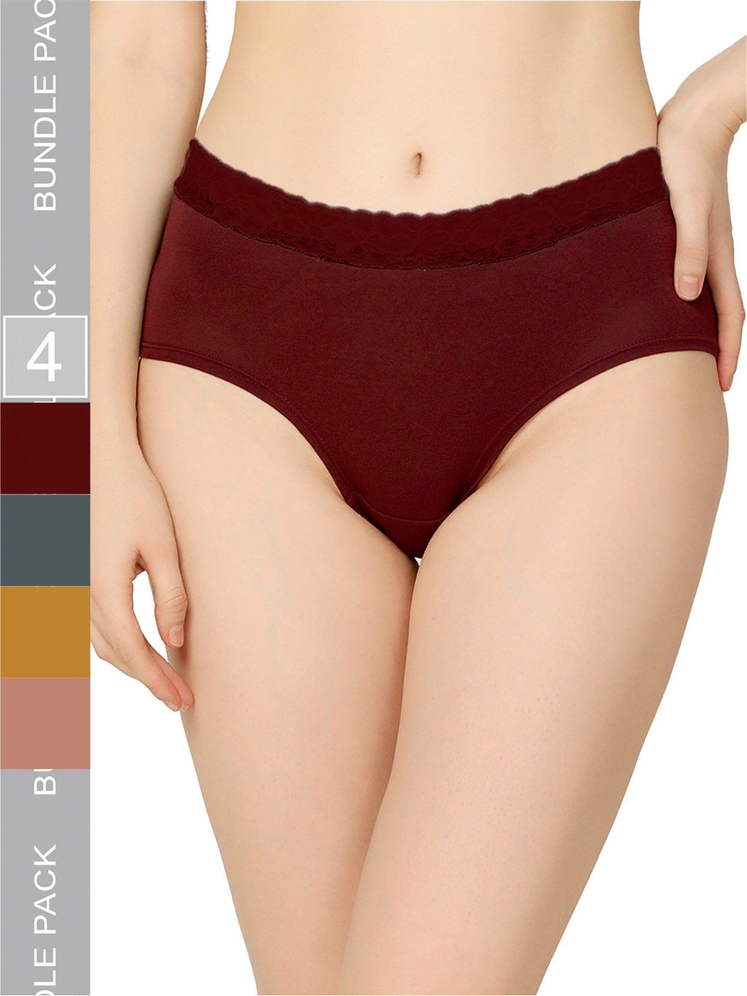 organic cotton everyday v- shape multi-color panties (pack of 4)