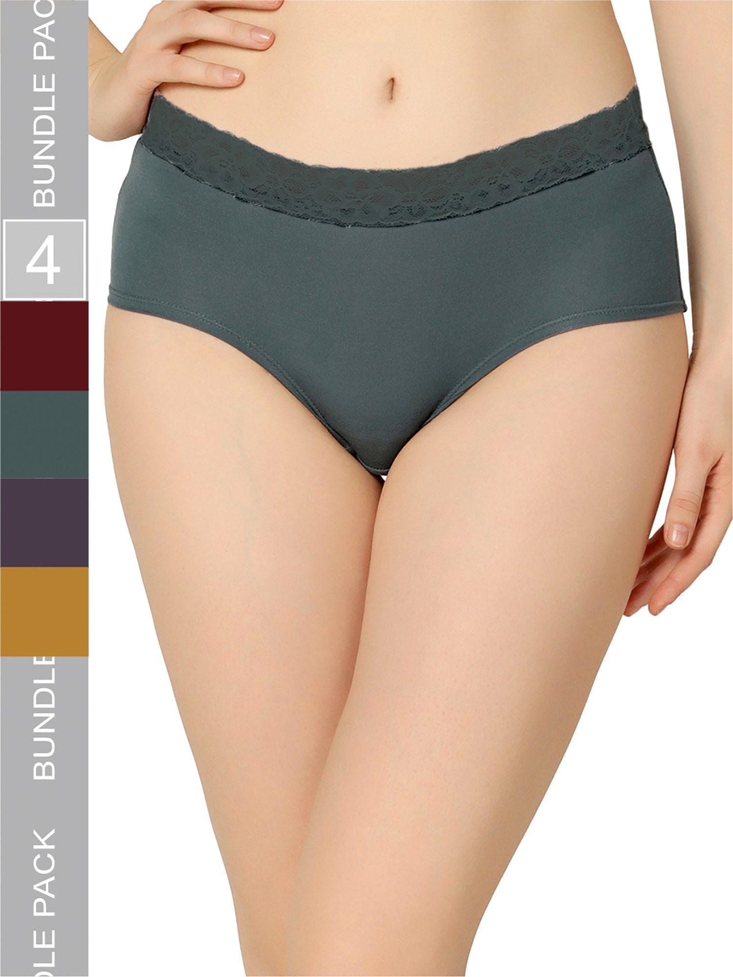 organic cotton everyday v- shape multi-color panties (pack of 4)