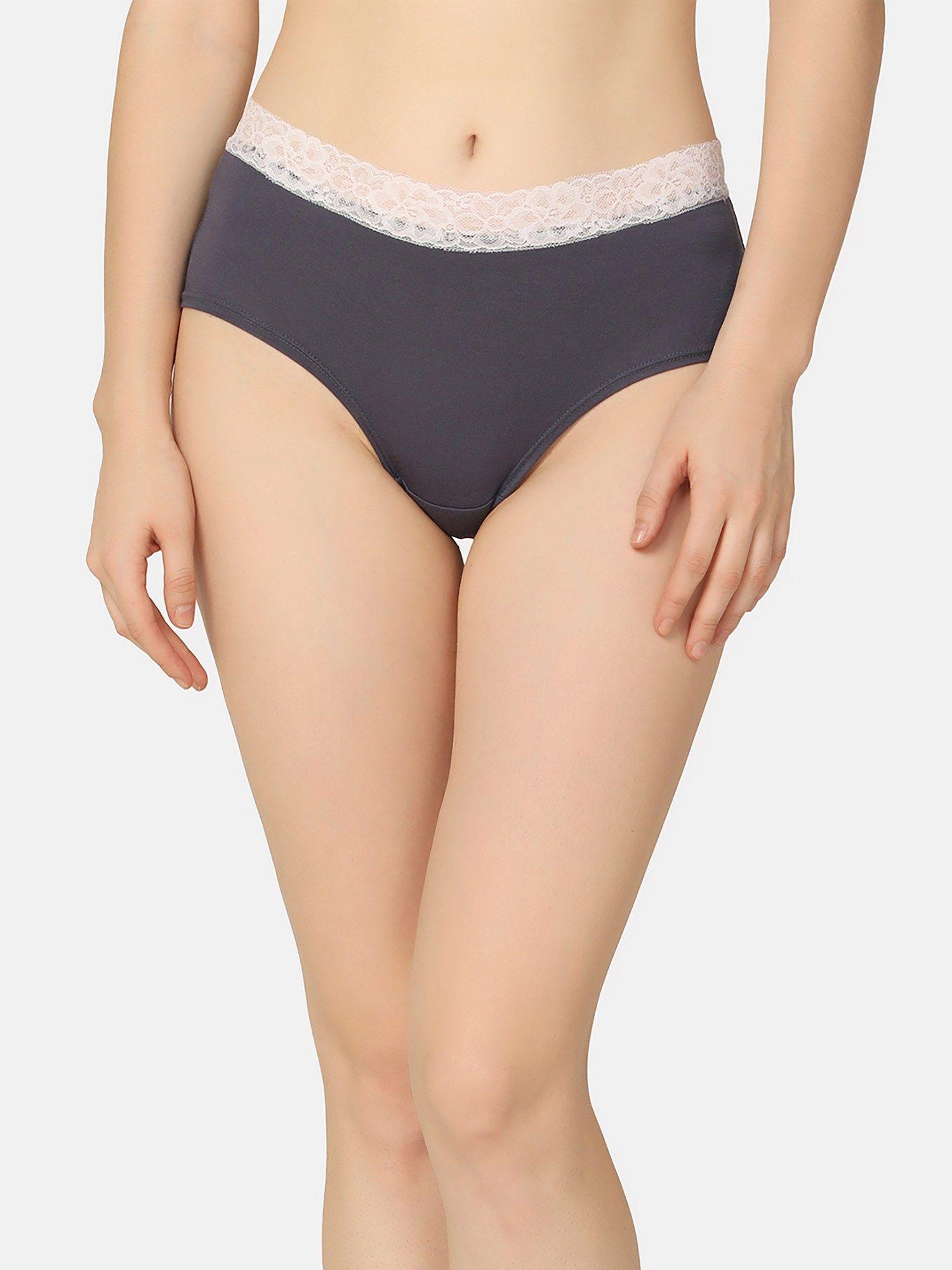 organic cotton everyday v- shape navy blue panty