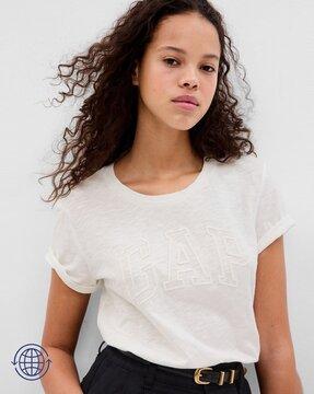 organic cotton logo embroidered t-shirt