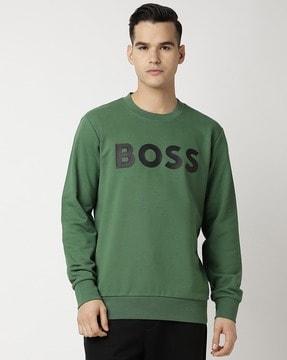 organic cotton logo signature relaxed fit sweatshirt