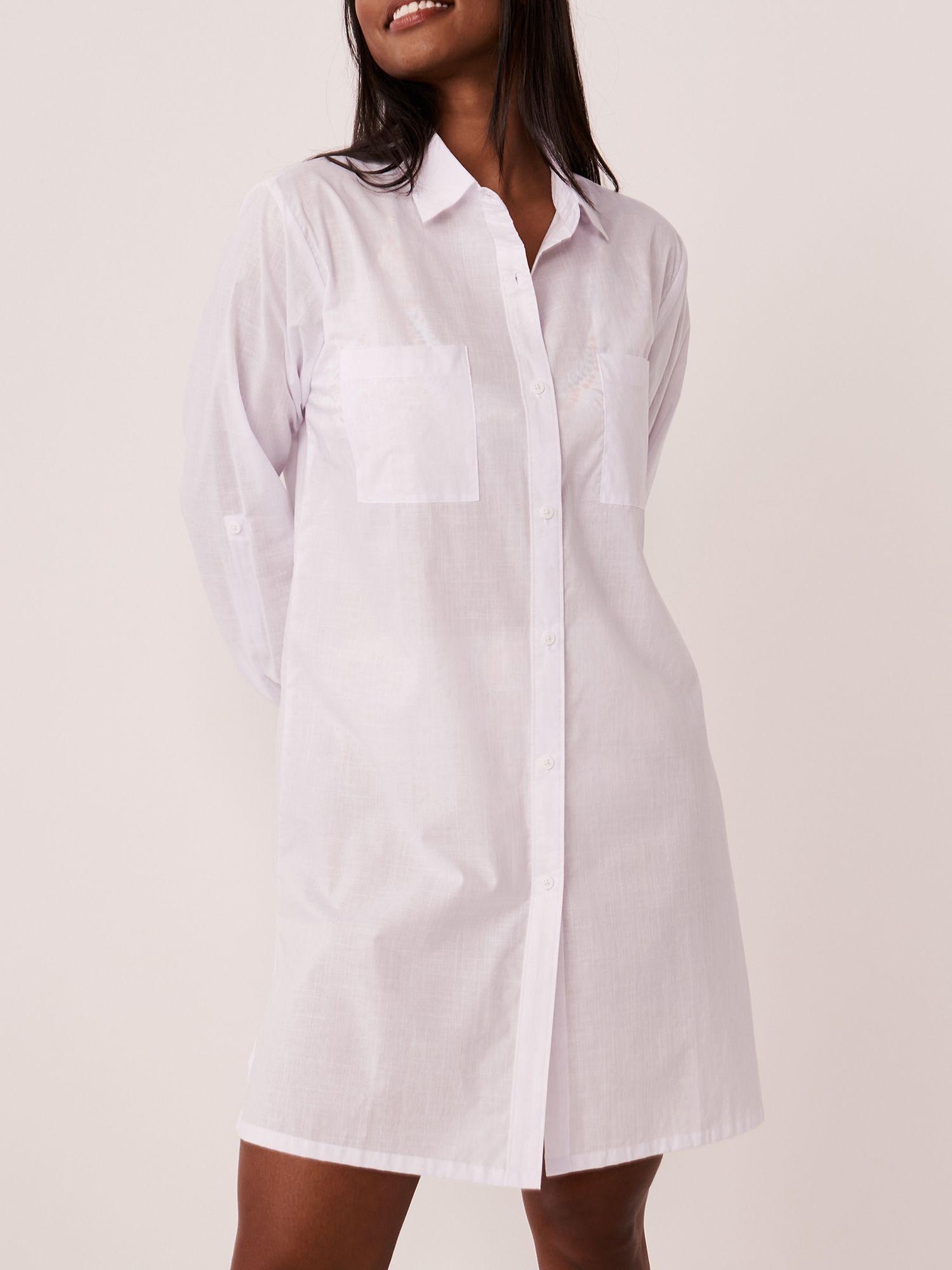 organic cotton long button-down tunic