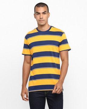 organic cotton r&p striped relaxed fit crew-neck t-shirt