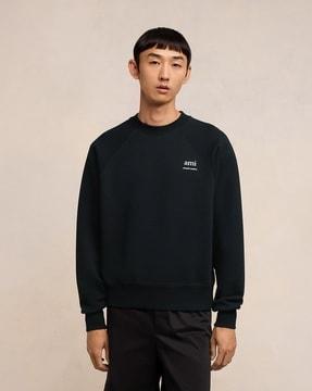 organic cotton regular fit crew-neck sweatshirt