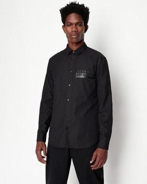 organic cotton regular fit shirt with embossed logo