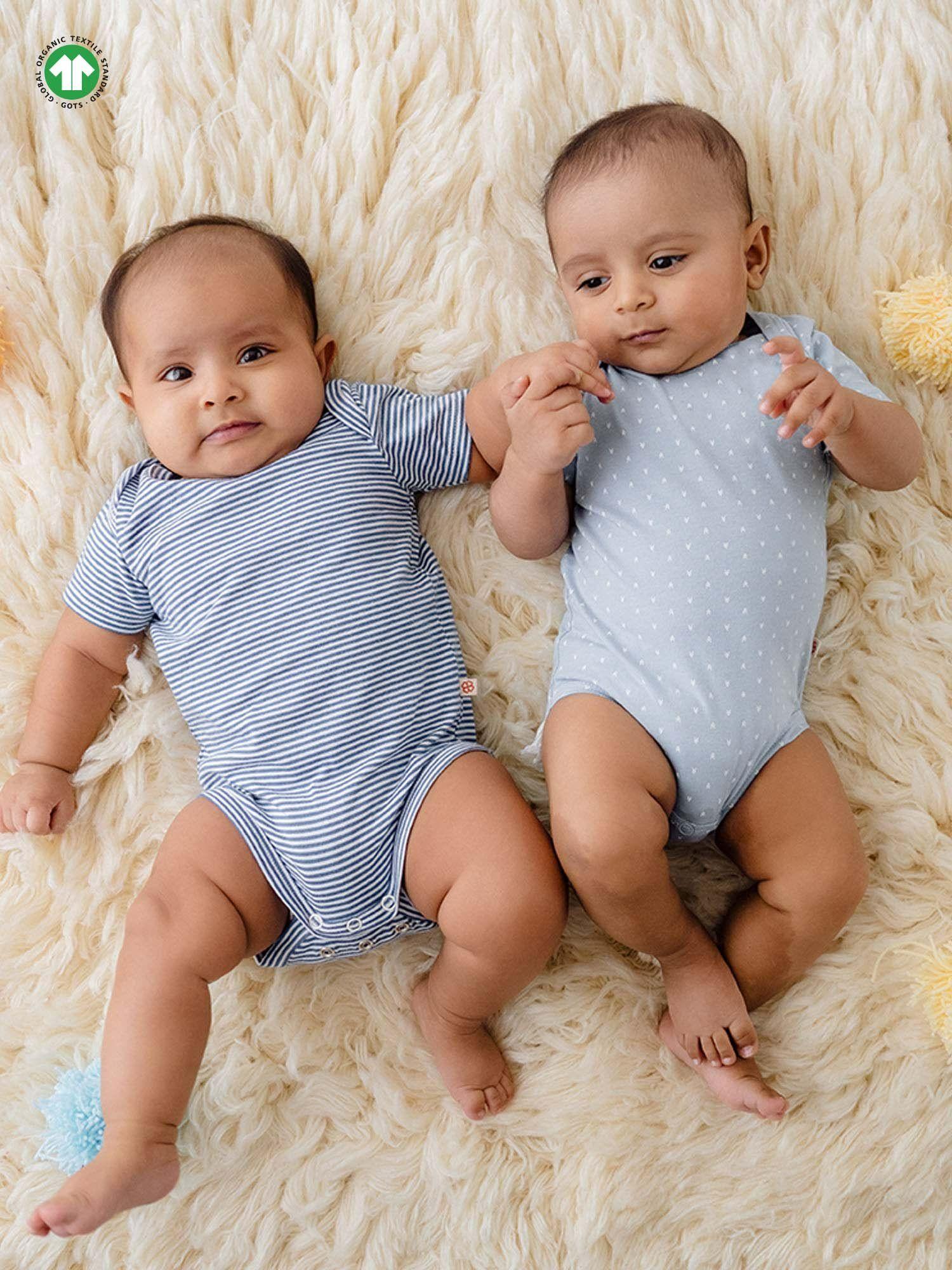 organic cotton solid baby onesie bodysuit rompers for babies (pack of 2)