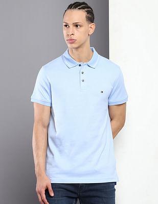 organic cotton tipped collar polo shirt