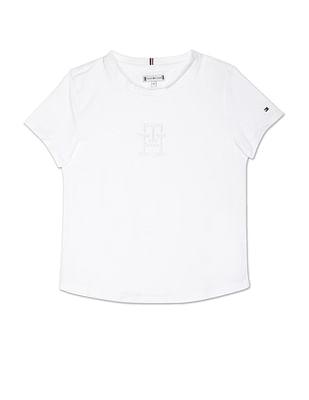 organic cotton tonal embroidered monogram t-shirt