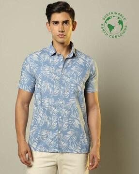 organic cotton tropical print shirt