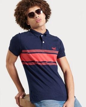 organic cotton vintage chestband jersey regular fit polo t-shirt