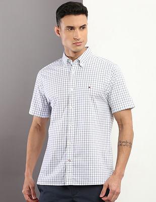 organic cotton windowpane check shirt