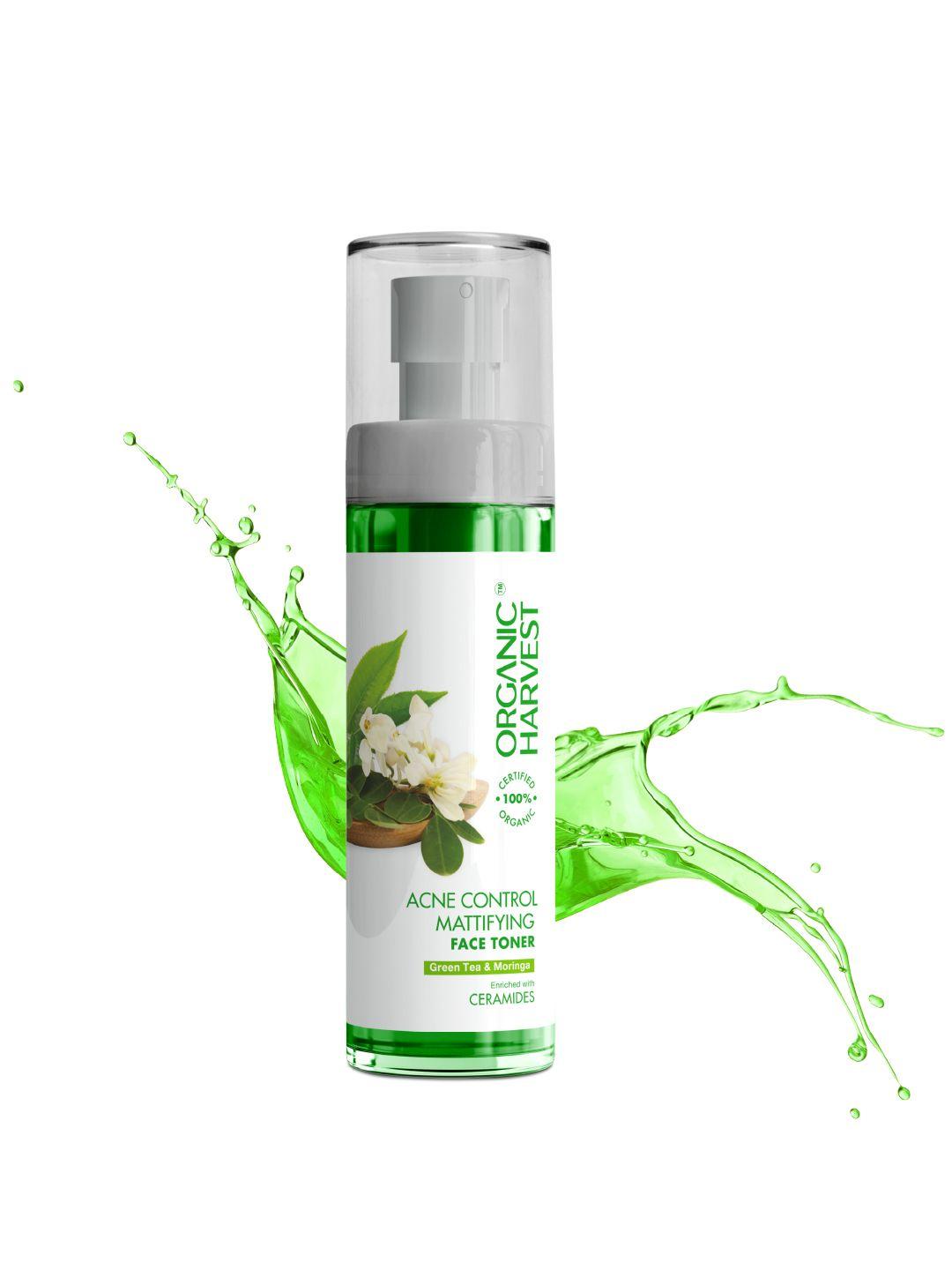 organic harvest acne control mattifying face toner with green tea & moringa extracts