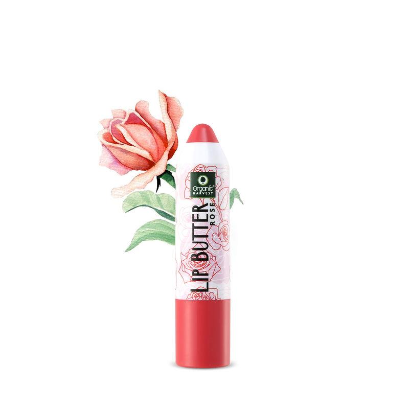 organic harvest lip butter rose lip balm - soft red