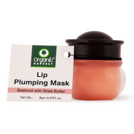 organic harvest lip plumping mask with beetroot extracts, suitable for dry & chapped lips (pink)