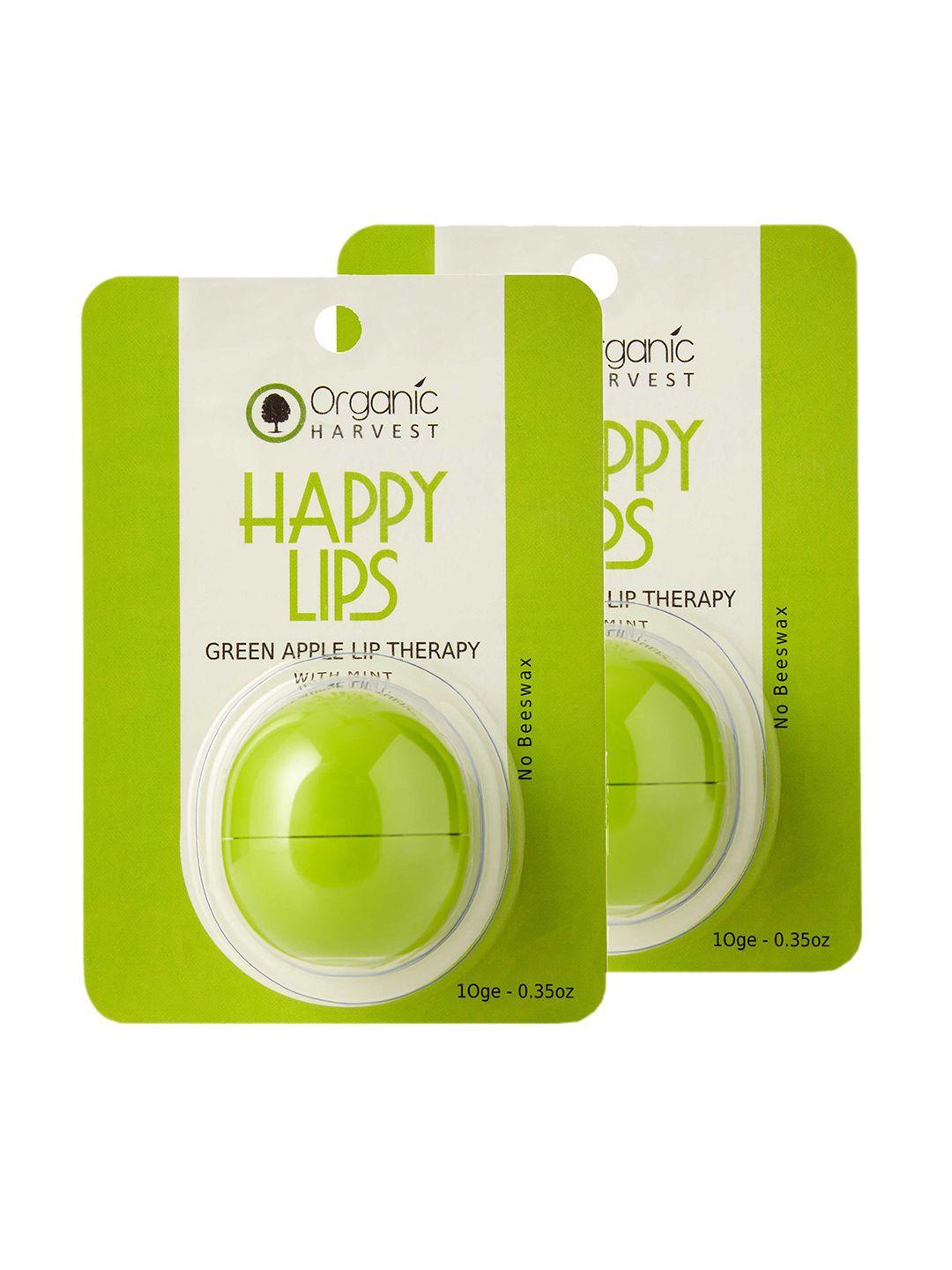 organic harvest pack of 2 green apple lip balm, 10 g