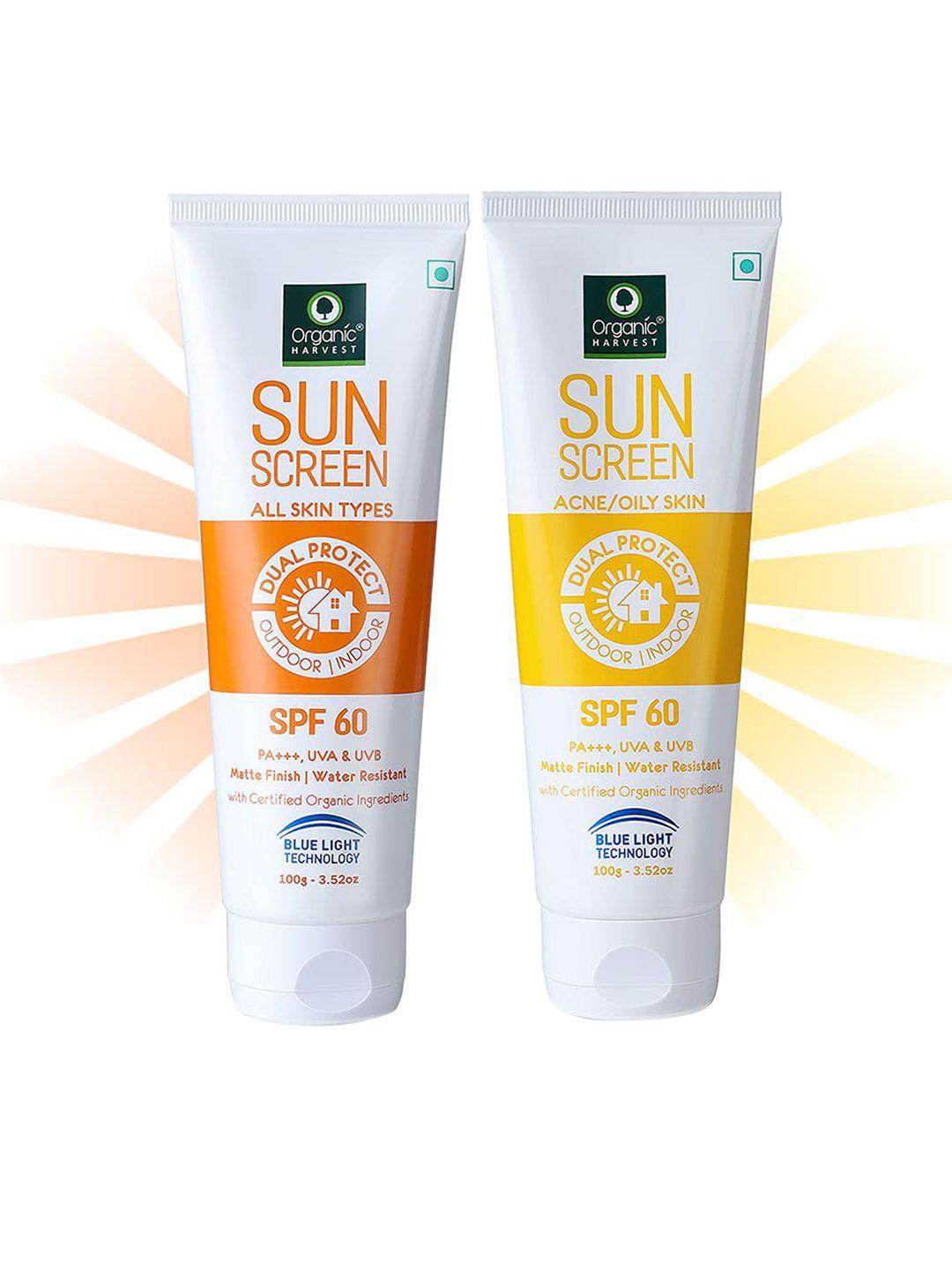 organic harvest set of 2 suncreen for oily skin + sunscreen for all skin types