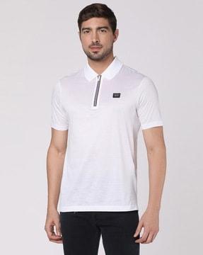organic jersey cotton regular fit solid polo t-shirt