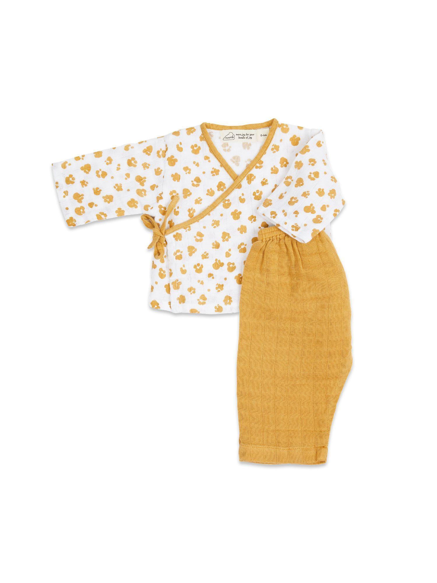 organic muslin kimono lounge set - lil cub (set of 2)