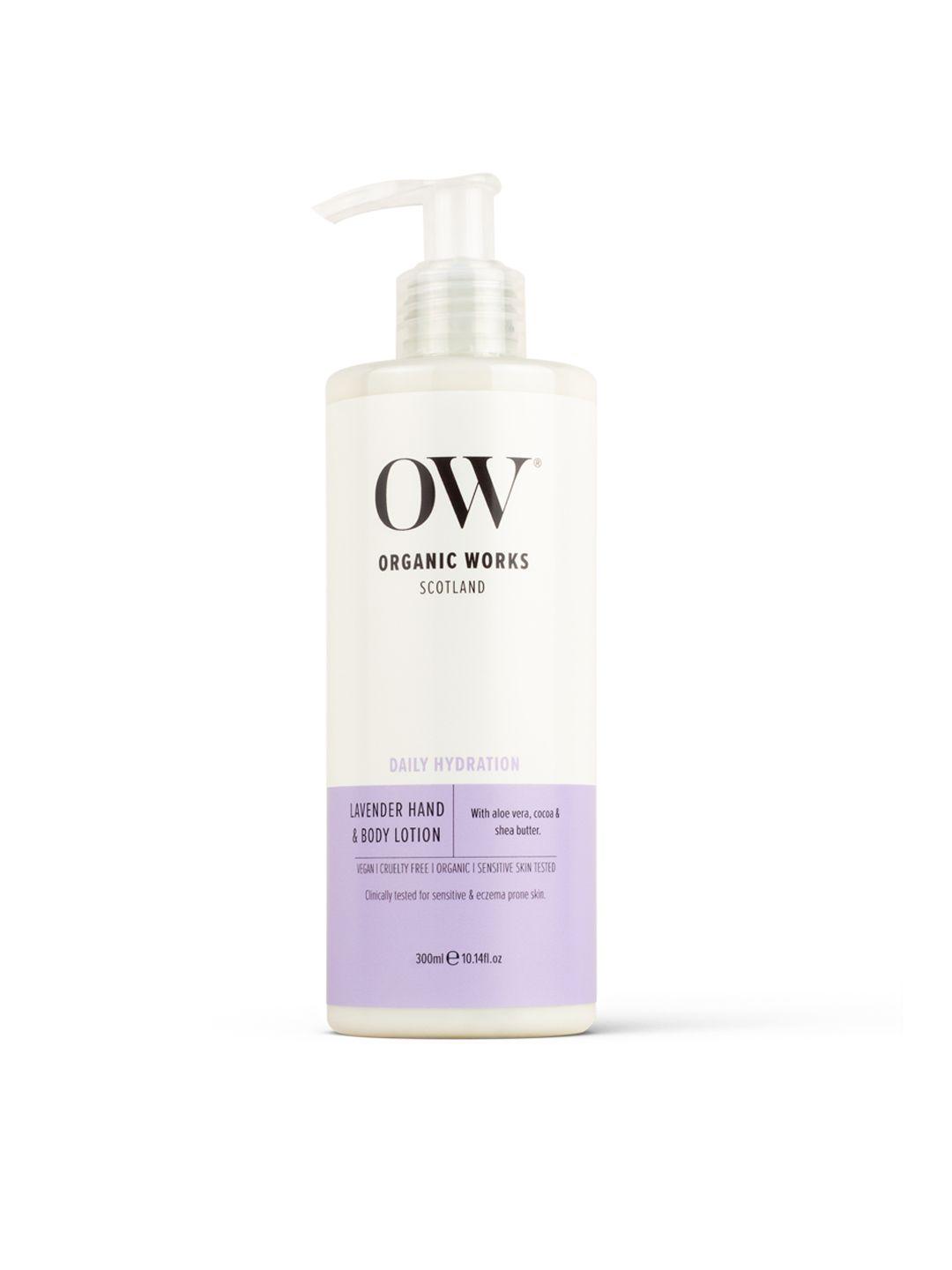 organic works lavender hand & body lotion with aloe vera & shea butter - 300 ml