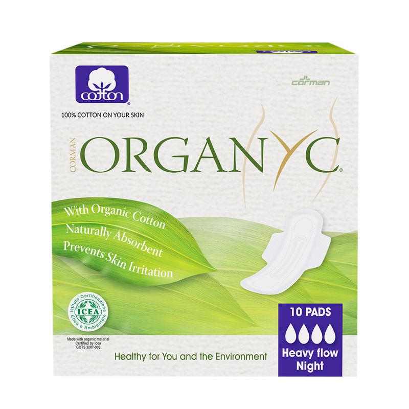 organyc heavy flow sanitary pads - pack of 10