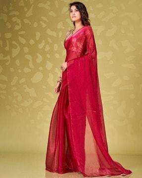 organza saree with embellished lace border
