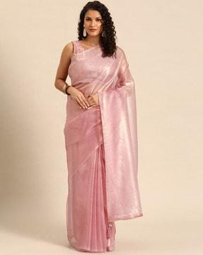 organza saree with tassels