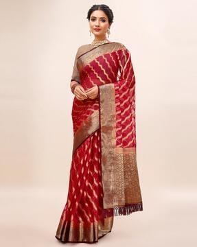organza silk woven saree with border