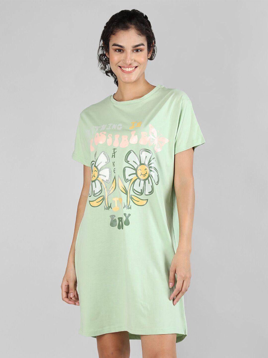 organzaa printed cotton t-shirt nightdress