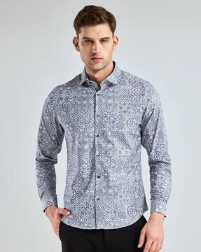 oricle geometric print regular fit shirt