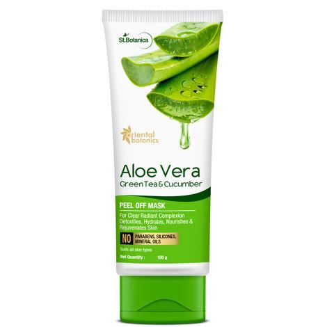 oriental botanics aloe vera, green tea & cucumber peel off mask (100 ml)