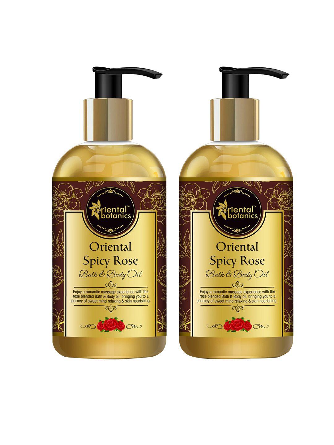 oriental botanics set of 2 oriental spicy rose bath & body oils 200 ml each