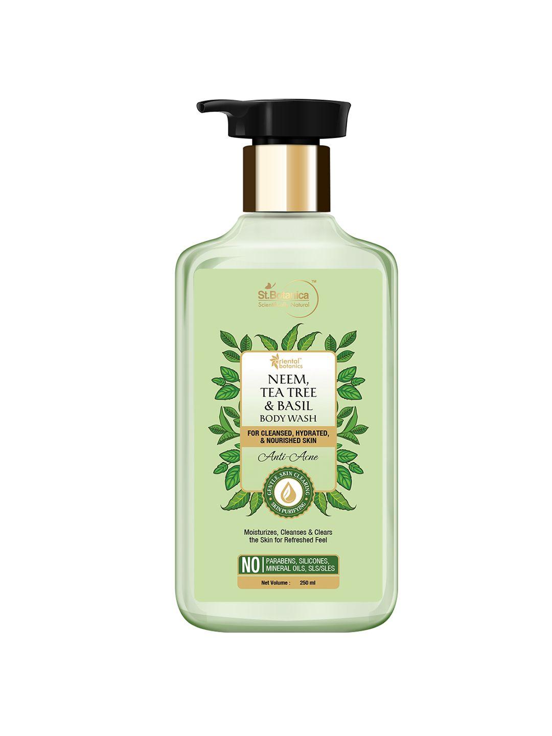 oriental botanics unisex neem tea tree & basil anti acne body wash