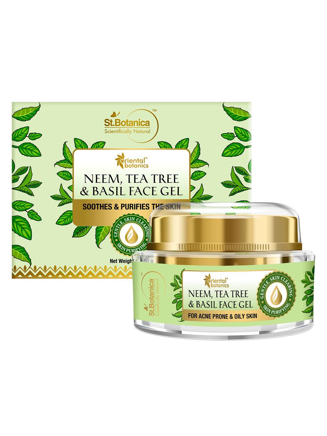 oriental botanics unisex neem tea tree & basil anti acne face gel