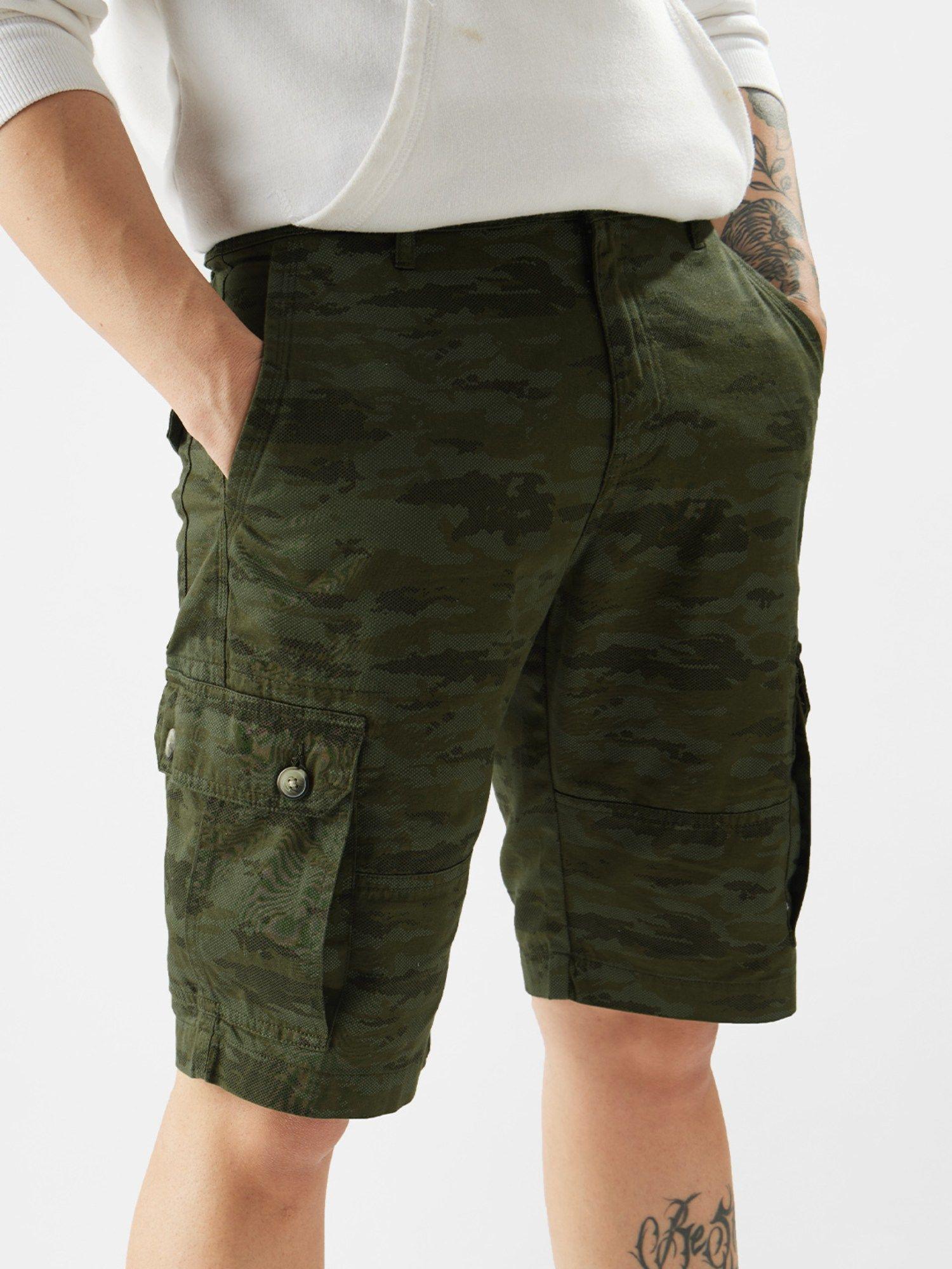 original tss originals green camo men cargo shorts