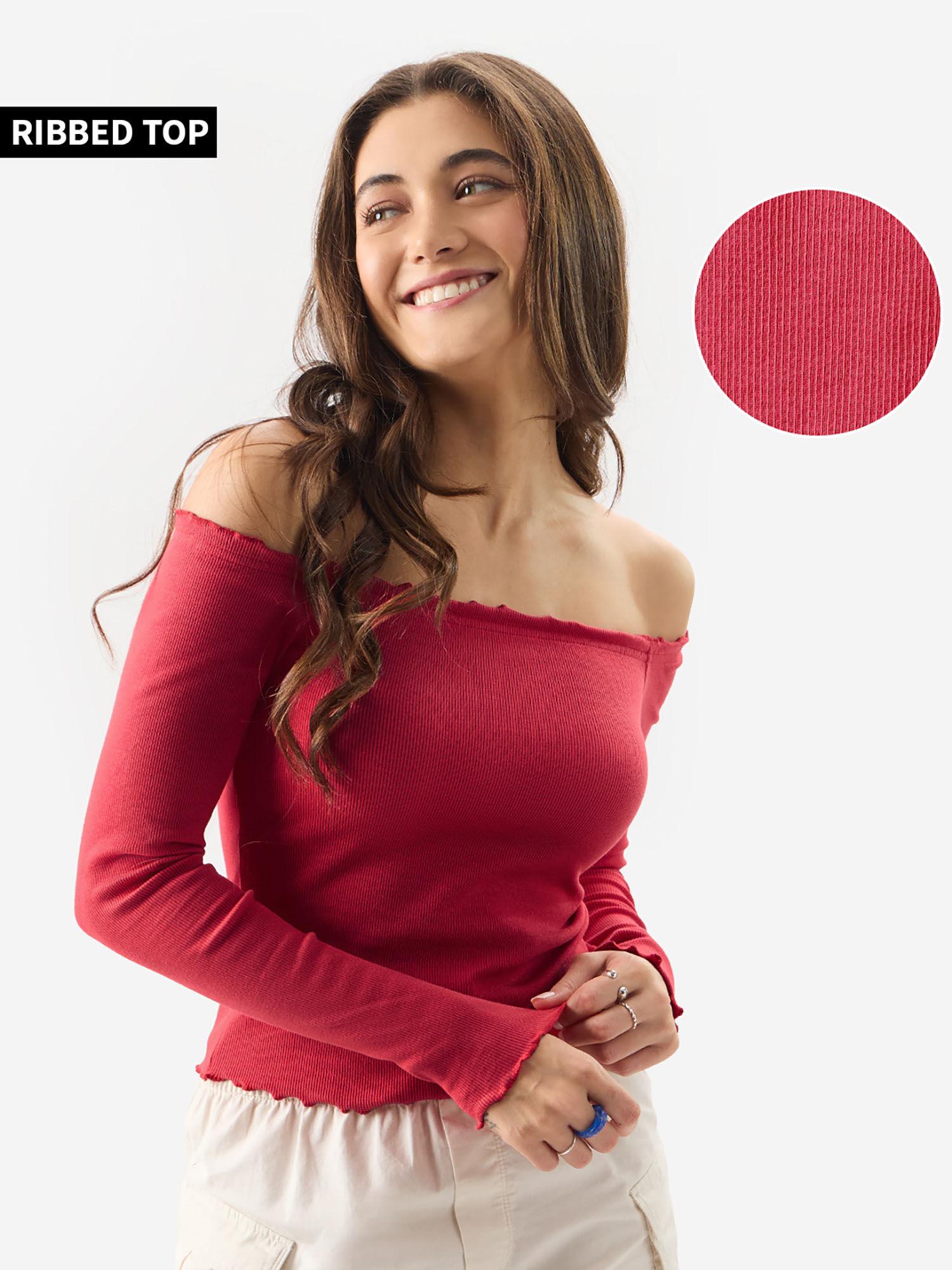 original bittersweet ribbed top women full sleeves tops