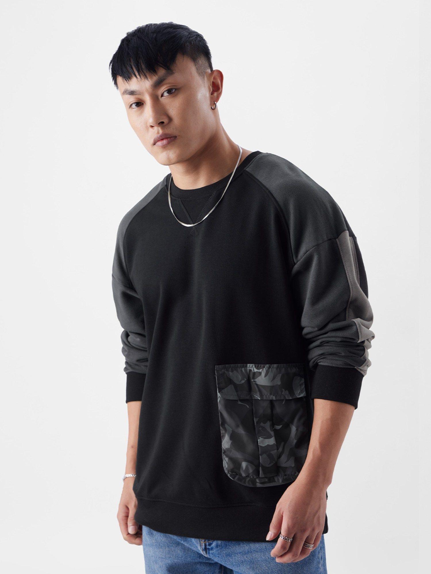 original black camo men oversized sweatshirt