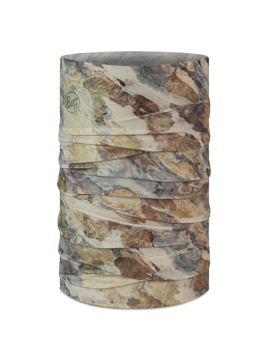 original buff sa unisex brown & cream-coloured printed scarf