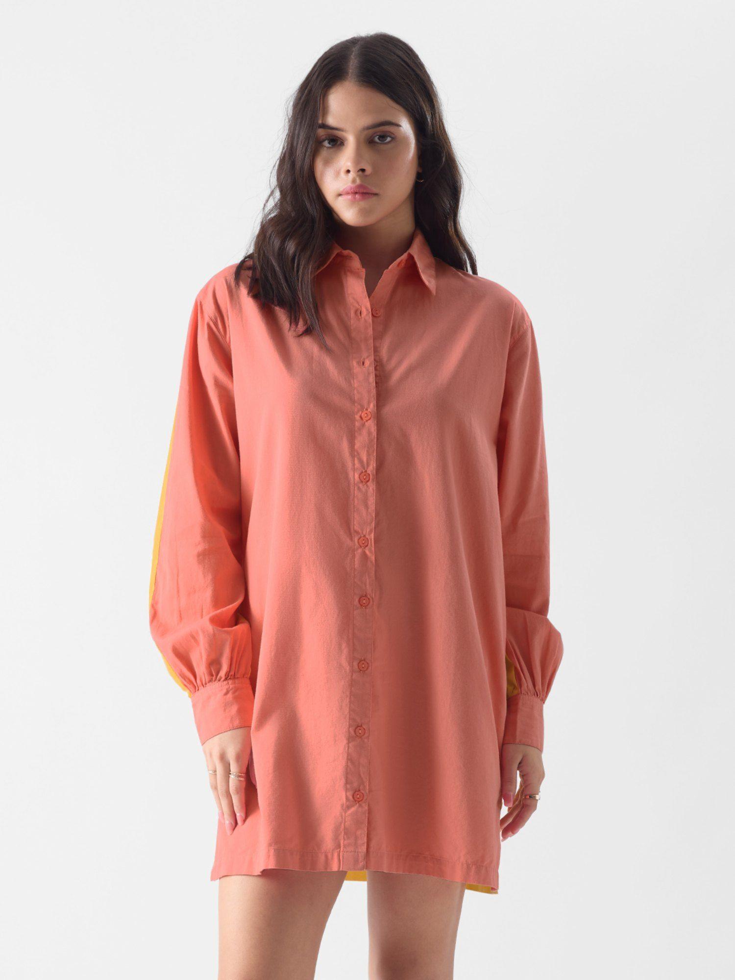 original coral summer shirt dresses for womens