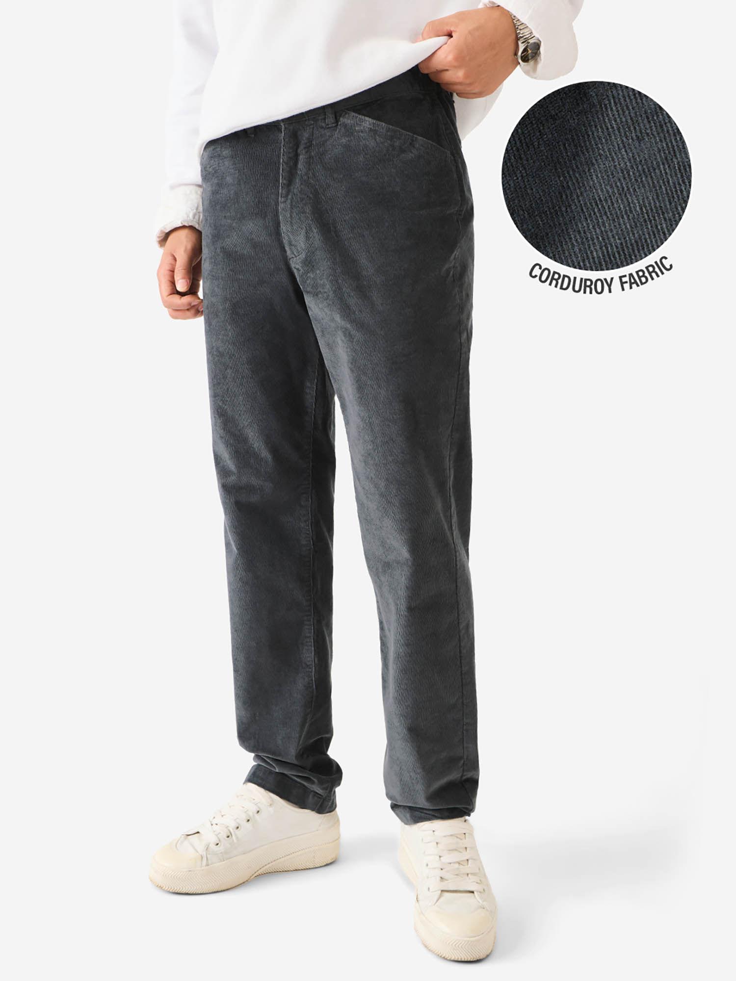original corduroy pants: charcoal grey men pants