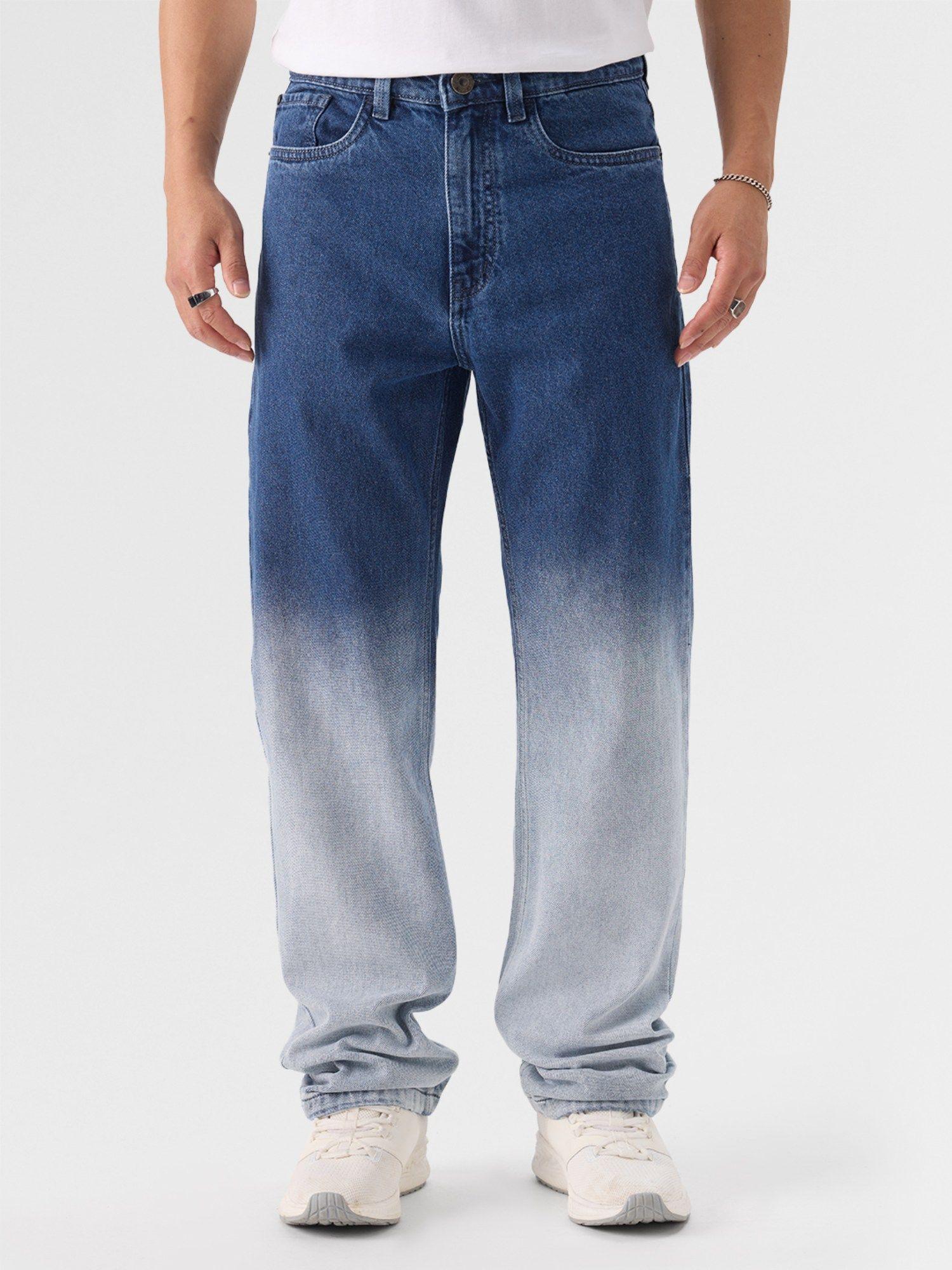 original denims- mid blue wash straight fit men jeans