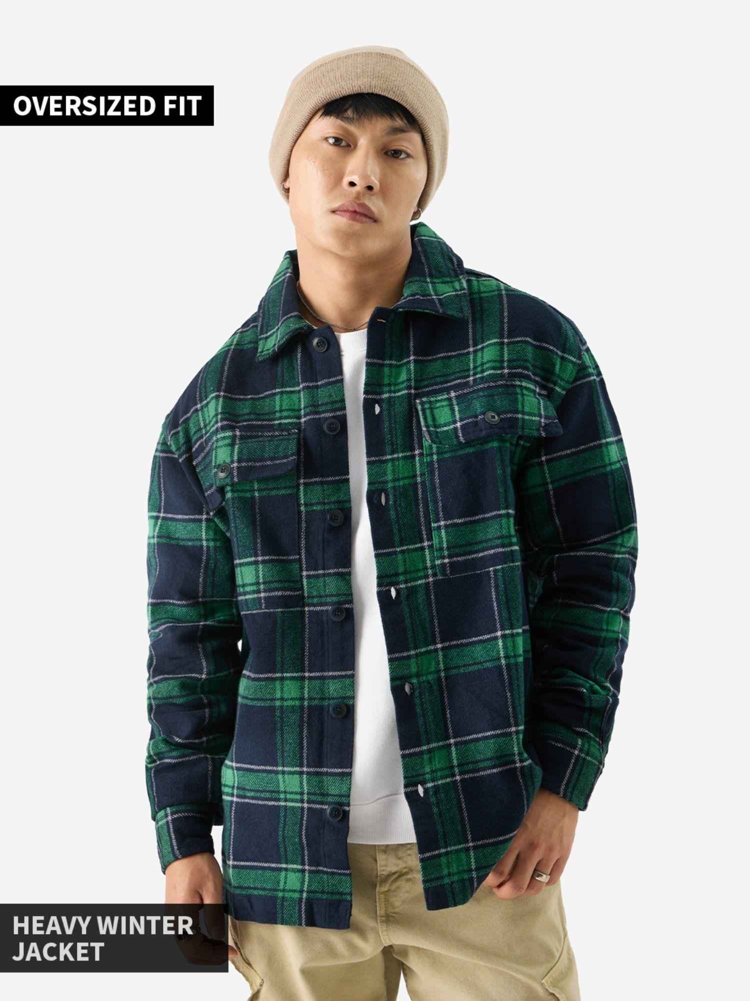 original emerald checks men flannel shackets