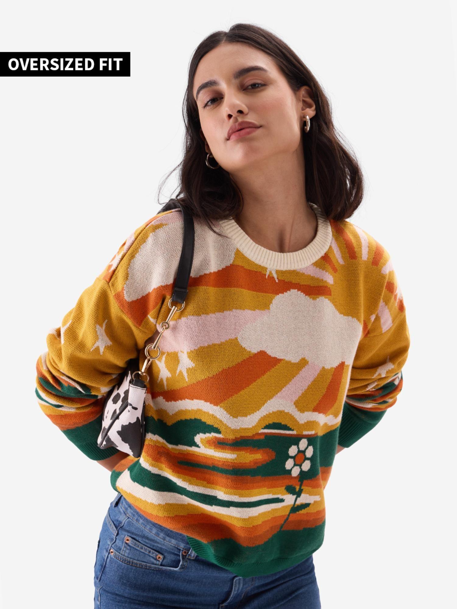 original good vibes women oversized sweater