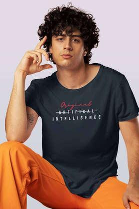 original intelligence round neck mens t-shirt - navy