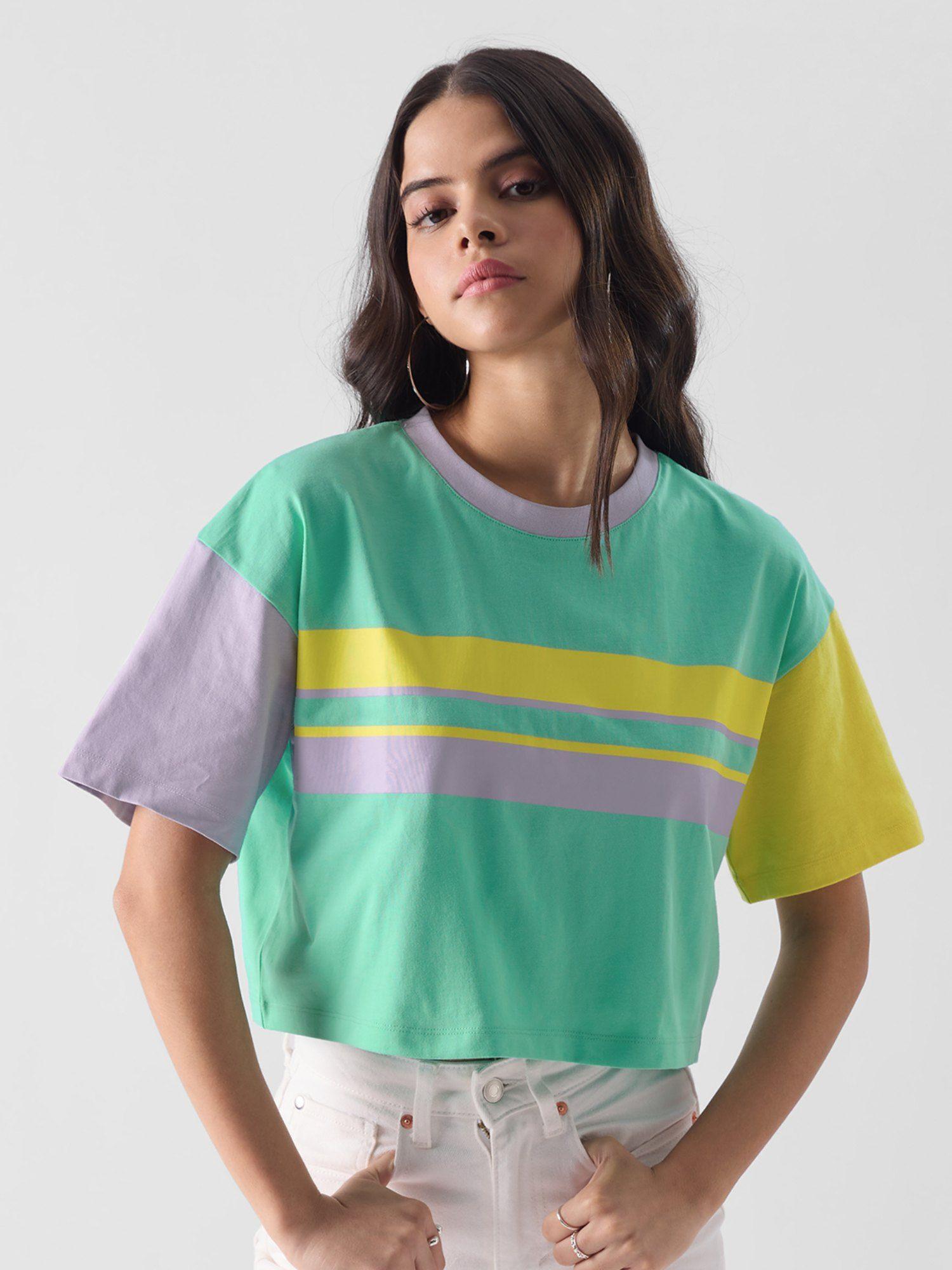 original limelight lavender oversized crop tops for womens