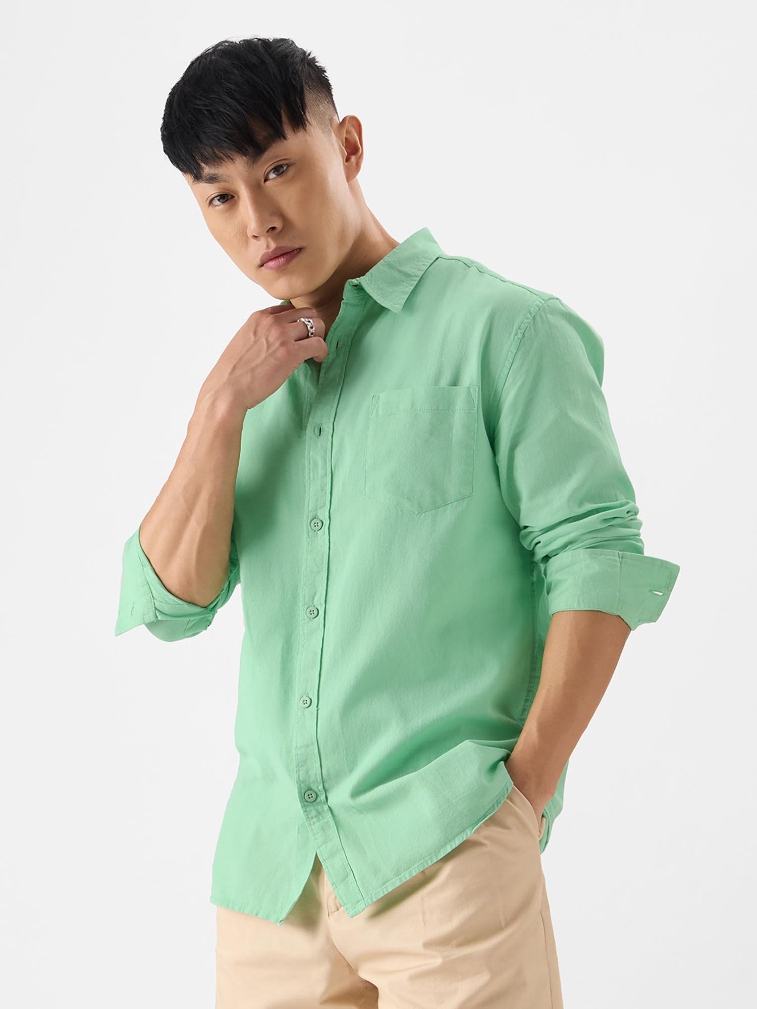 original linen : green cotton linen shirts