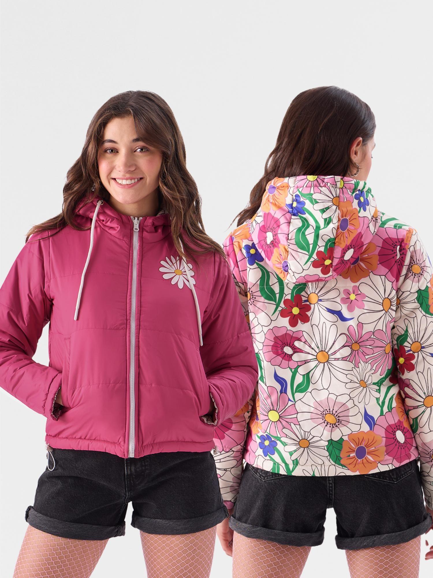 original oopsie daisy reversible women puffer jacket