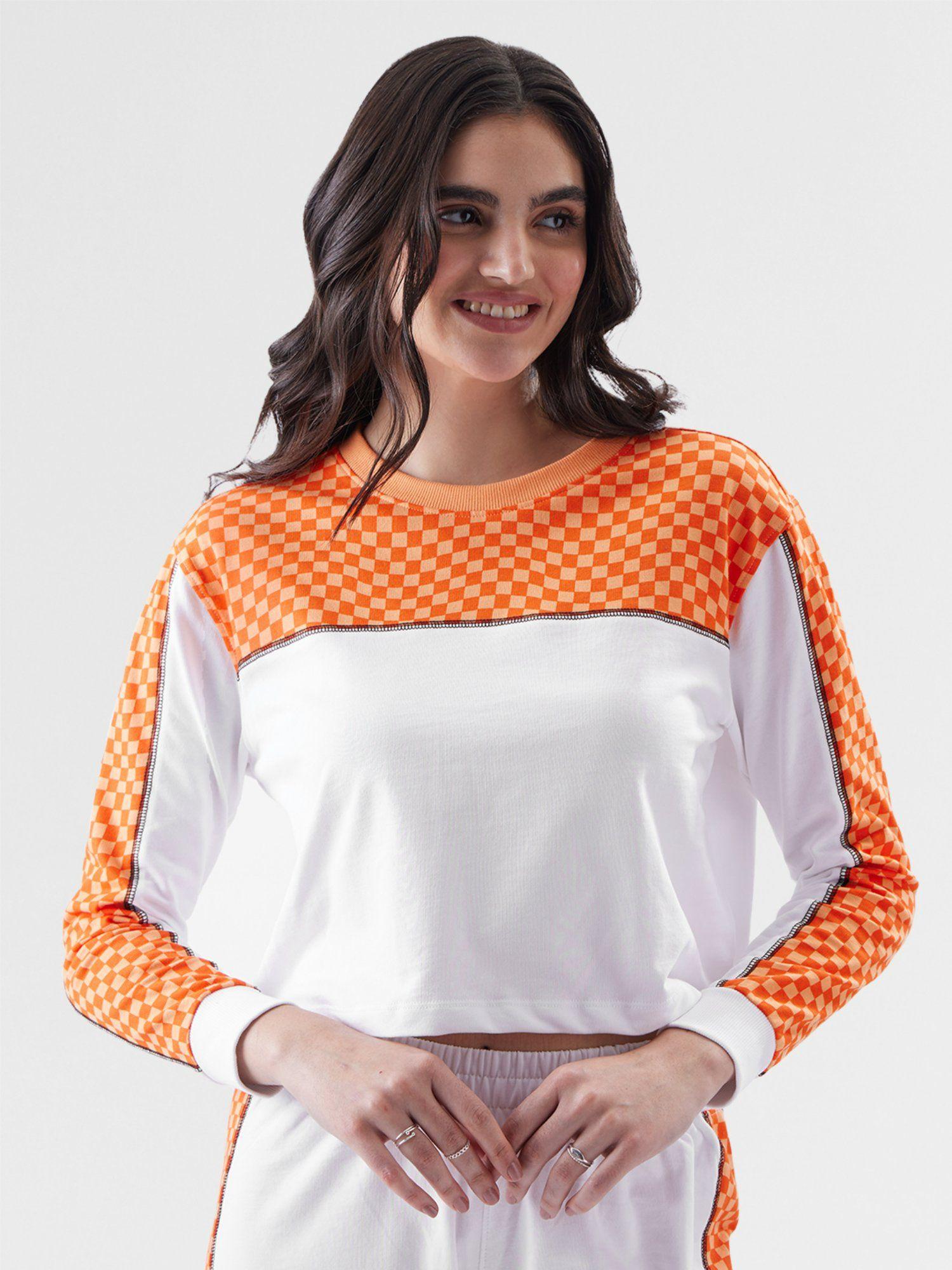 original orange racer women oversized cropped t-shirt