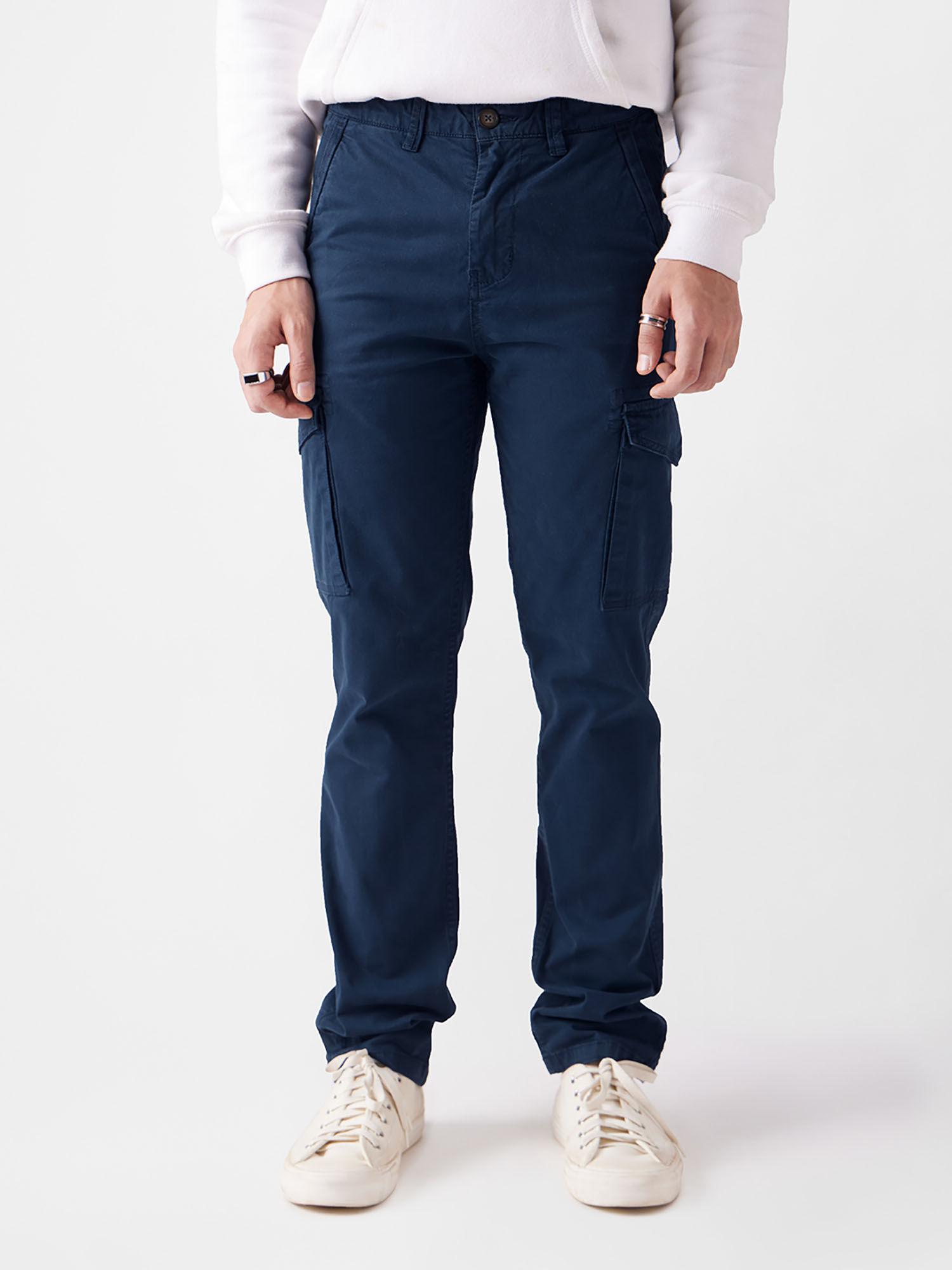 original overdyed cargo: navy blue men cargo pants