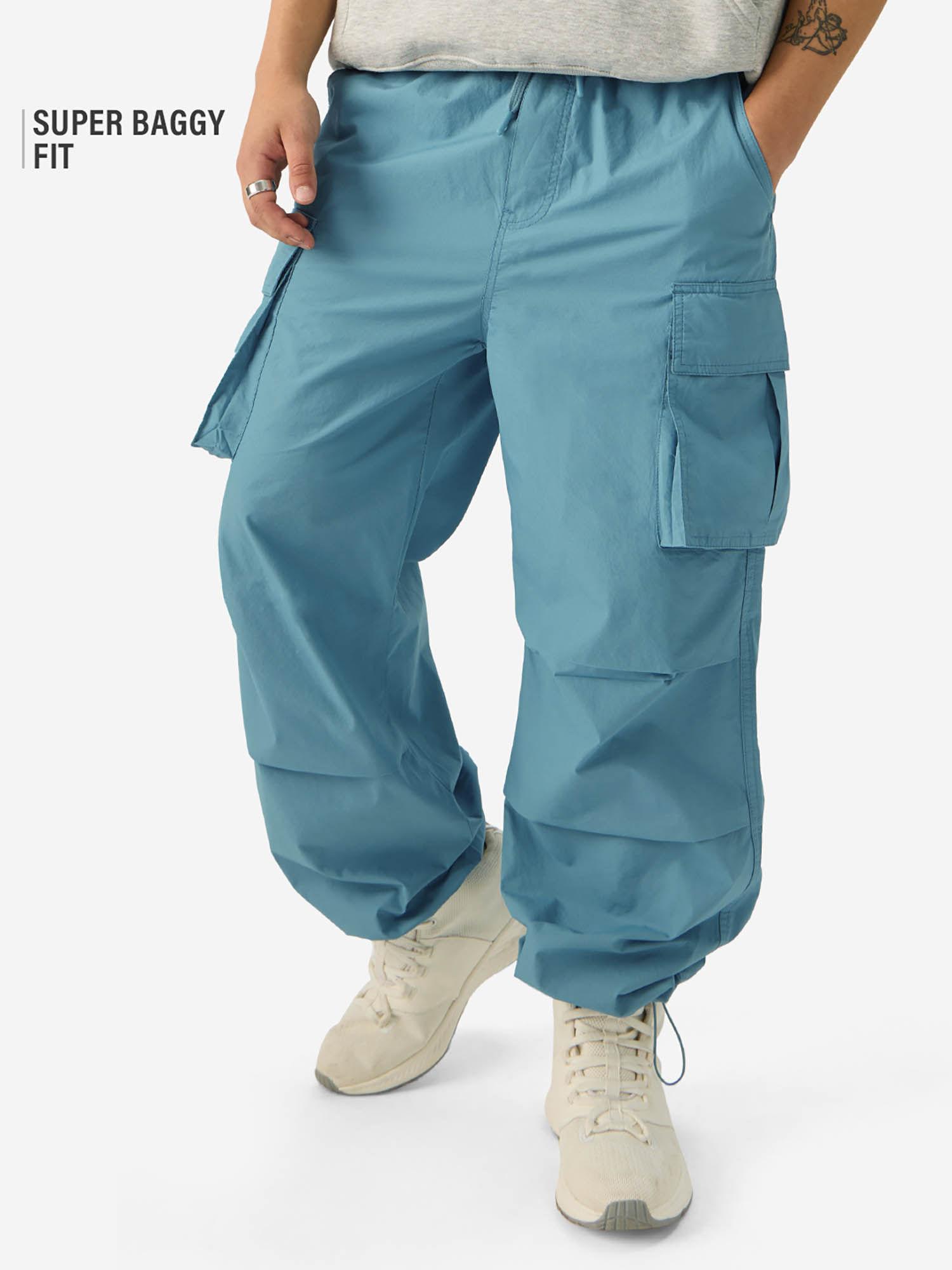 original parachute pants: dusky blue men parachute pants